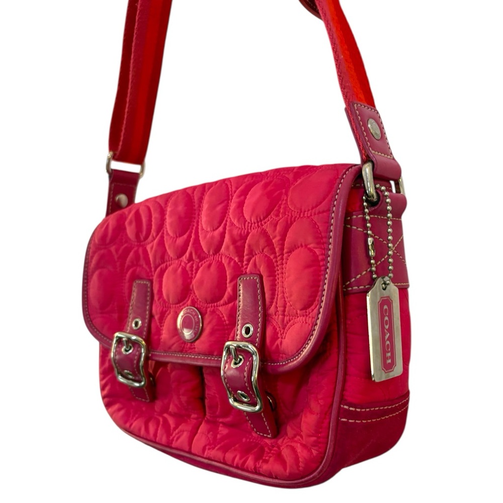 Vintage Y2K Coach Pink Quilted Nylon Crossbody Bag – Style H04K-4061